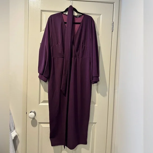 SHEIN! Never worn! Size 20 (tighter fit, closer to 18-20). Purple midi dress! - Picture 2 of 3